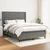 Greatstore Box spring posteljni z vzmetnico temno siv 140x190 cm blago