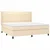 Vidaxl Box spring postelja z vzmetnico LED krem 200x200 cm blago