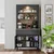 Hanah Home 2805 kafe bar ormarić 90 × 179 × 42 cm, antracit/atlantski bor