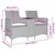 Vrtni dvosjed s stolom i jastucima sivi od poliratana
