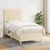 Vidaxl Box spring postelja z vzmetnico krem 90x200 cm blago