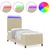 LED Box Spring Krevet Svijetlo siva i bijela. 80 x 200 cm