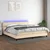 Vidaxl Box spring postelja z vzmetnico LED krem 200x200 cm blago