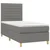 Vidaxl Box spring postelja z vzmetnico temno siva 100x200 cm blago