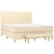 Vidaxl Box spring postelja z vzmetnico krem 180x200 cm blago