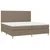 Vidaxl Box spring postelja z vzmetnico LED taupe 200x200 cm blago