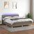 Vidaxl Box spring postelja z vzmetnico LED taupe 160x200 cm blago