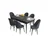 Hanah Home Set Trpezarijski sto i 6 stolica Roz, Antracit-crni