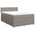 Vidaxl Box spring postelja z vzmetnico taupe 140x200 cm blago