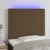 Vidaxl LED posteljno vzglavje temno rjavo 90x5x118/128 cm blago