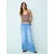 Bershka Top z naramnicami  temno rjava / roza