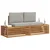 Set vanjskih sofa s jastukom 2 Komad Prirodna i svijetlo siva