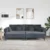 Sofa 3 pcs Tamno siva 250 x 188 x 76 cm Baršun