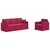 Vidaxl Kavč 2 pcs Vinorodna rdeča