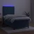 Vidaxl Box spring postelja z vzmetnico LED temno modra 90x200 cm žamet