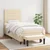 Vidaxl Box spring postelja z vzmetnico krem 80x200 cm blago