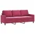 3-dijelni set sofa s jastucima crvena boja vina baršunasti