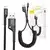 1 to 3 Vzmetni Kabel Lightning Baseus 1M 2A (Črn)