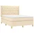 Vidaxl Box spring postelja z vzmetnico krem 140x190 cm blago