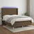 Vidaxl Box spring postelja z vzmetnico LED temno rjava 140x190cm blago