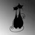 Wallity Zidna dekoracija Cat 10-v2, 30x60cm, Crna