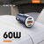 Auto punjac Moxom MX-VC19 60W 3 ports crni