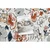 eoshop Preproga Structural BOTANIC 65239 Flowers, ravno tkana za balkon, teraso - ecru ( - Velikost: 78x150 cm)