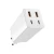Stenski polnilni adapter Baseus z GaN6 Pro tehnologijo, 2x USB-A in 2x USB-C izhodoma 100W in priloženim kablom - bel
