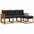 Set vanjskih sofa s jastukom 4 pcs Prirodna i crna