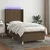 Vidaxl Box spring postelja z vzmetnico LED temno rjava 90x190 cm blago