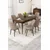 Hanah Home trpezarijski set Rax, sto na razvlačenje i 6 stolica, ploča u dekoru drveta Baroque, kapućino tkanina Babyface