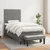 VIDAXL Box spring postelja z vzmetnico temno siva 100x200 cm