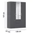 home24 omara S KLASIČNIMI VRATI, siva