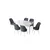 Hanah Home Set Trpezarijski sto i 6 stolica Zen, Sivo-braon