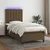 Vidaxl Box spring postelja z vzmetnico LED temno rjava 90x190 cm blago