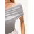 Trend Alacati Stili Ženska bluza bez rukava Alc-X13468, Brod izrez, Siva
