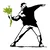 Wallity Zidna dekoracija Moss-Flower Gang, 70x69cm, Crna