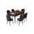 Hanah Home trpezarijski set Rut, sto na razvlačenje i 6 stolica, ploča u dekoru drveta Baroque, antracit tkanina Babyface