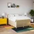 vidaXL Box spring postelja z vzmetnico krem 140x200 cm blago