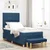 Vidaxl Postelja z vzmetnico z blazino Modra 200 x 80 cm blago