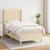 Vidaxl Box spring postelja z vzmetnico krem 80x200 cm blago