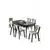 HANAH HOME Rasklopivi trpezarijski sto i stolice (7 delova) Exve Black Marble Cream