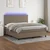 Vidaxl Box spring postelja z vzmetnico LED taupe 180x200 cm blago
