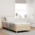 Vidaxl LED Box Spring Postelja z LED trakami krema 100 x 200 cm blago