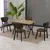 HANAH HOME Set Trpezarijski sto i 4 stolice Elma Brown Walnut