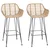 vidaXL Barski stol 2 pcs Naravna 55 x 52 x 92 cm Ratan in železo