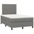 vidaXL Box spring postelja z vzmetnico LED temno siva 120x190 cm blago