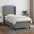 Vidaxl Box spring postelja z vzmetnico LED temno siva 90x200 cm blago