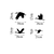 Wallity Set zidnih dekoracija Stork, 1.5 mm, 4 komada, Crna
