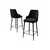 Hanah Home set od 2 barskih stolica Tera, crna tkanina Babyface, crne metalne noge